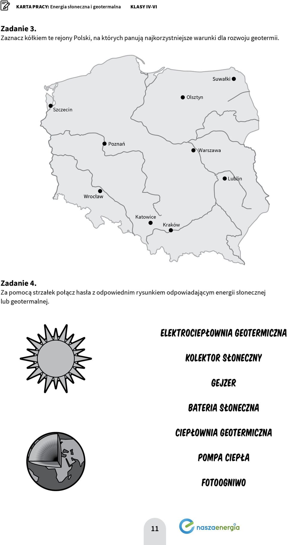 Szczecin Olsztyn Warszawa Lublin Katowice Kraków Zadanie 4.