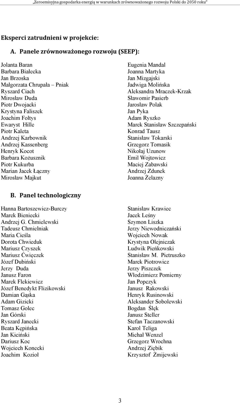 Piotr Kaleta Andrzej Karbownik Andrzej Kassenberg Henryk Kocot Barbara Kożusznik Piotr Kukurba Marian Jacek Łączny Mirosław Majkut Eugenia Mandal Joanna Martyka Jan Mizgajski Jadwiga Molińska