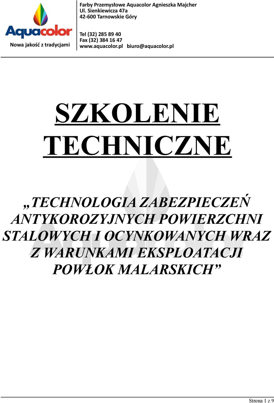 POWIERZCHNI STALOWYCH I OCYNKOWANYCH