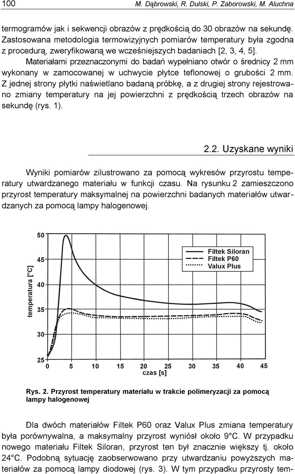 Materiałami przeznaczonymi do badań wypełniano otwór o średnicy 2 mm wykonany w zamocowanej w uchwycie płytce teflonowej o grubości 2 mm.