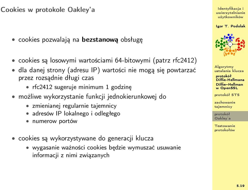 możliwe wykorzystanie funkcji jednokierunkowej do zmienianej regularnie adresów IP lokalnego i odległego numerow portów