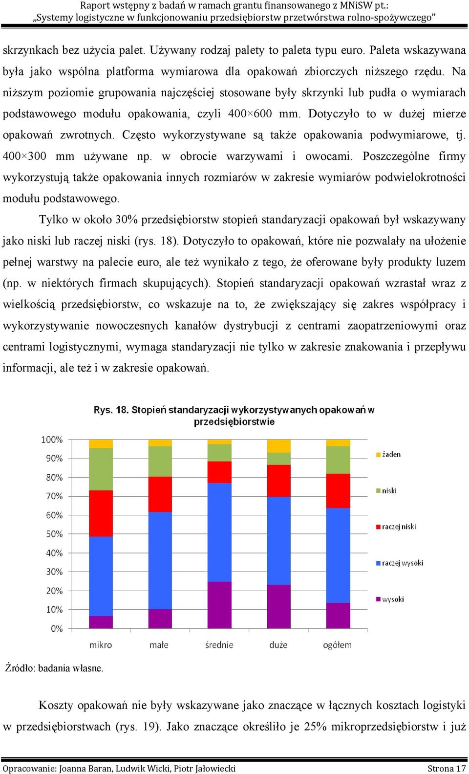 Często wykorzystywane są także opakowania podwymiarowe, tj. 400 300 mm używane np. w obrocie warzywami i owocami.