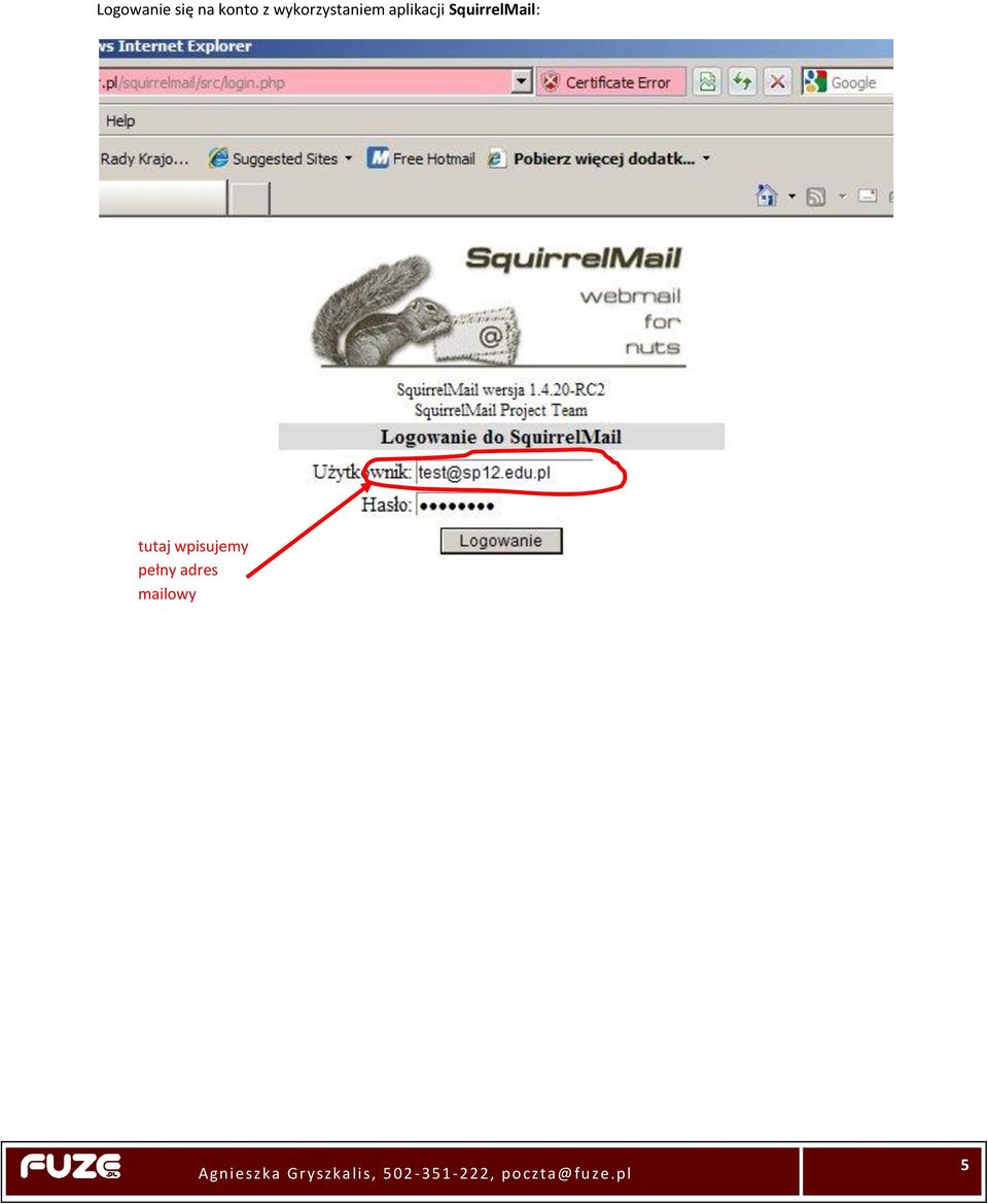 SquirrelMail: tutaj