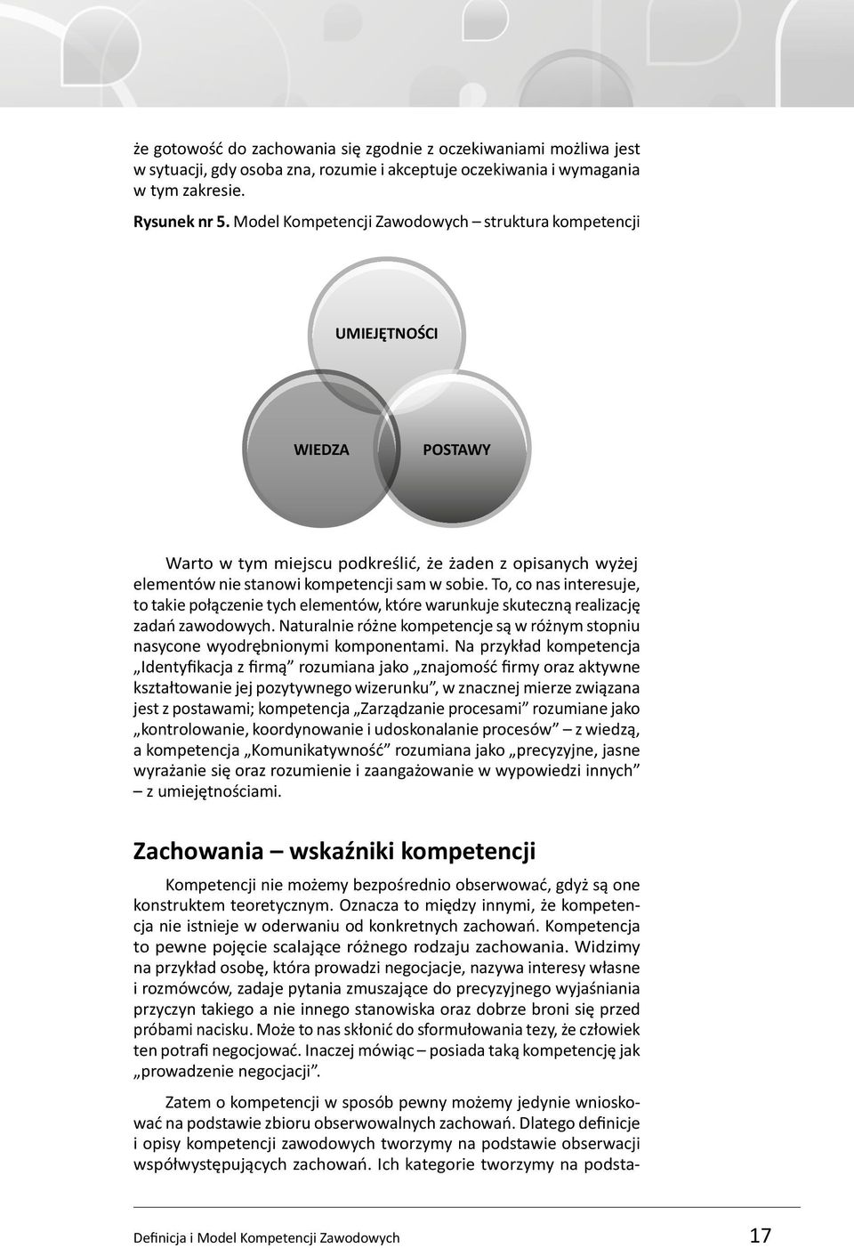 To, co nas interesuje, to takie połączenie tych elementów, które warunkuje skuteczną realizację zadań zawodowych. Naturalnie różne kompetencje są w różnym stopniu nasycone wyodrębnionymi komponentami.