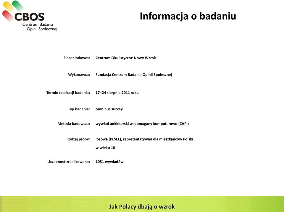 2011 roku omnibus survey wywiad ankieterski wspomagany komputerowo (CAPI) losowa (PESEL),