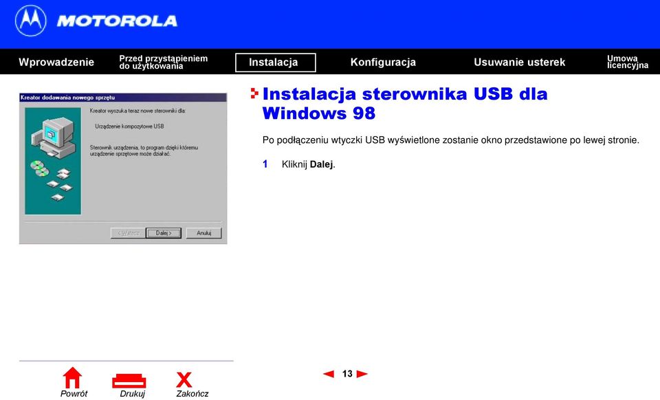 USB wyświetlone zostanie okno