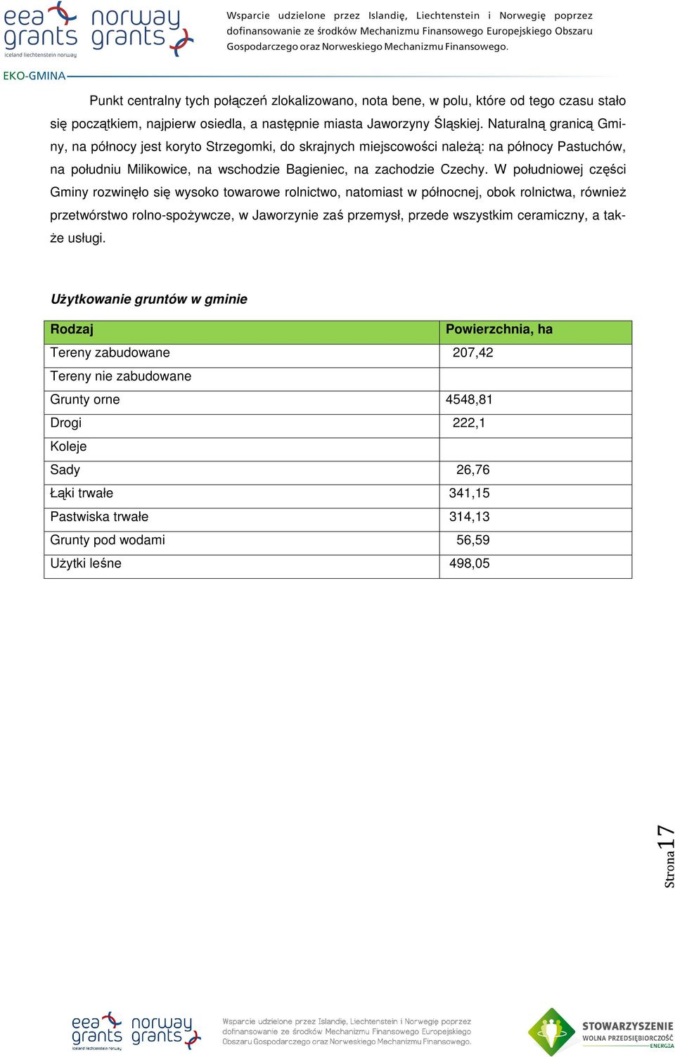 W południowej części Gminy rozwinęło się wysoko towarowe rolnictwo, natomiast w północnej, obok rolnictwa, również przetwórstwo rolno-spożywcze, w Jaworzynie zaś przemysł, przede wszystkim