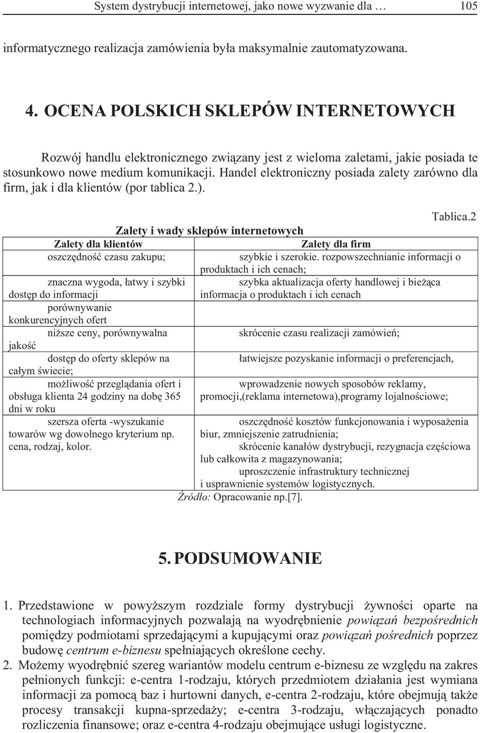 Handel elektroniczny posiada zalety zarówno dla firm, jak i dla klientów (por tablica 2.). Tablica.