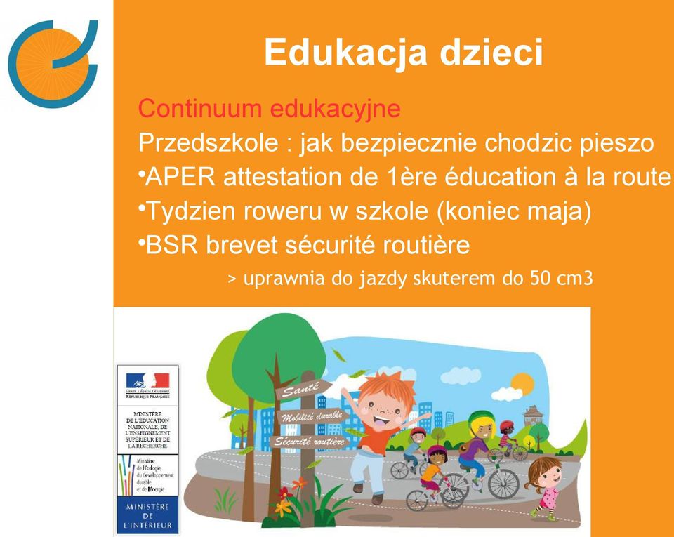 éducation à la route Tydzien roweru w szkole (koniec maja)