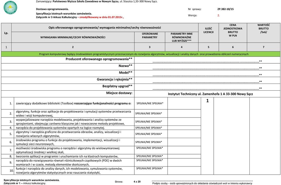 zawierający dodatkowe biblioteki (Toolbox) rozszerzające funkcjonalności programu o: algorytmy, funkcje oraz aplikacje do projektowania i symulacji systemów przetwarzania 2.