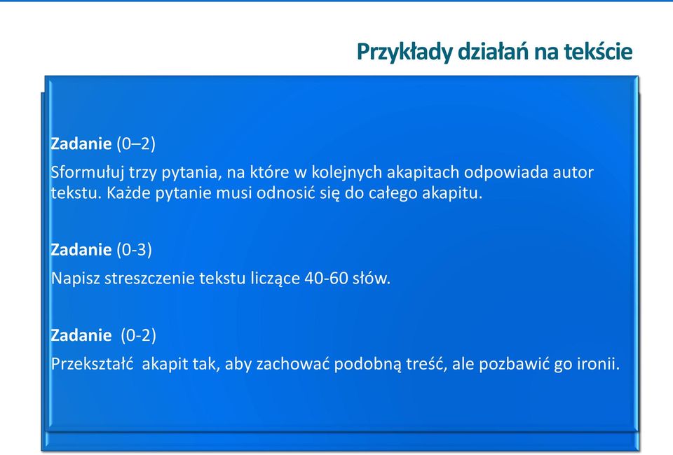 ... Zadanie (0-3) Napisz streszczenie tekstu liczące 40-60 słów.