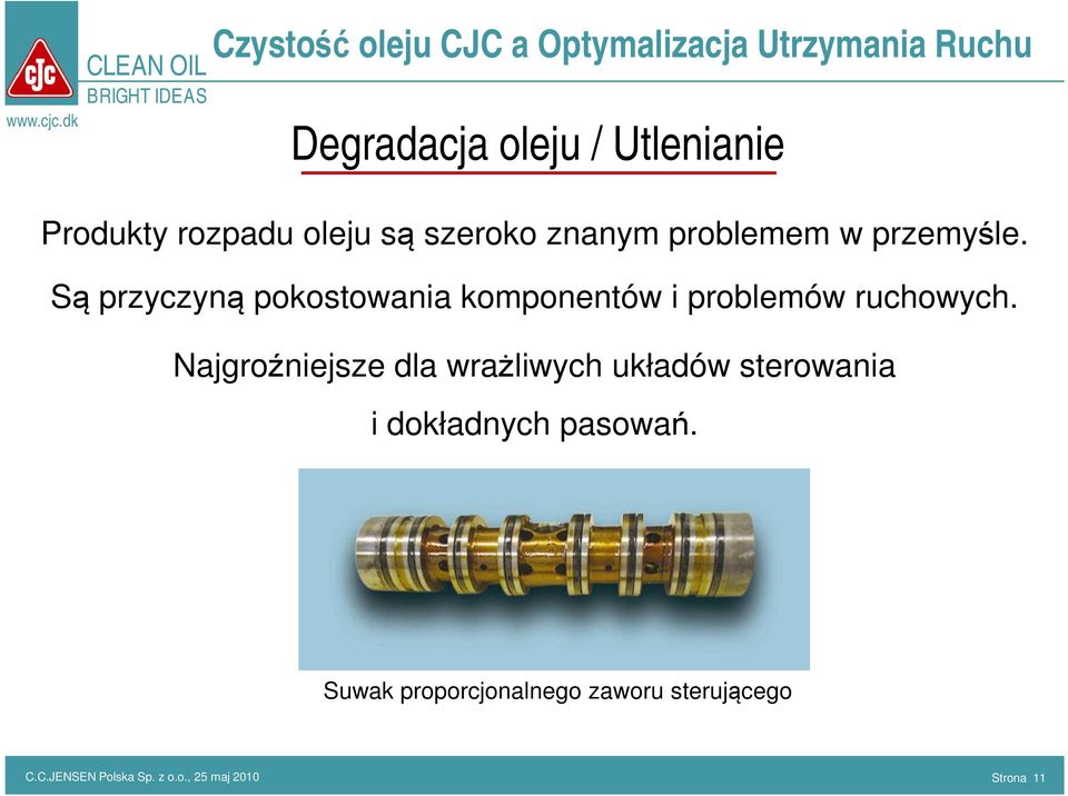 Są przyczyną pokostowania komponentów i problemów ruchowych.