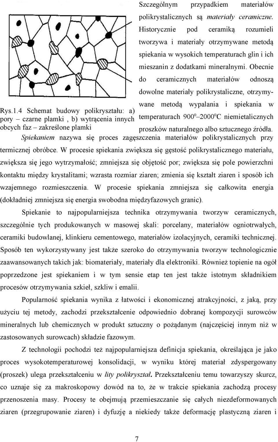 Obecnie do ceramicznych materiałów odnoszą dowolne materiały polikrystaliczne, otrzymywane metodą wypalania i spiekania w Rys.1.