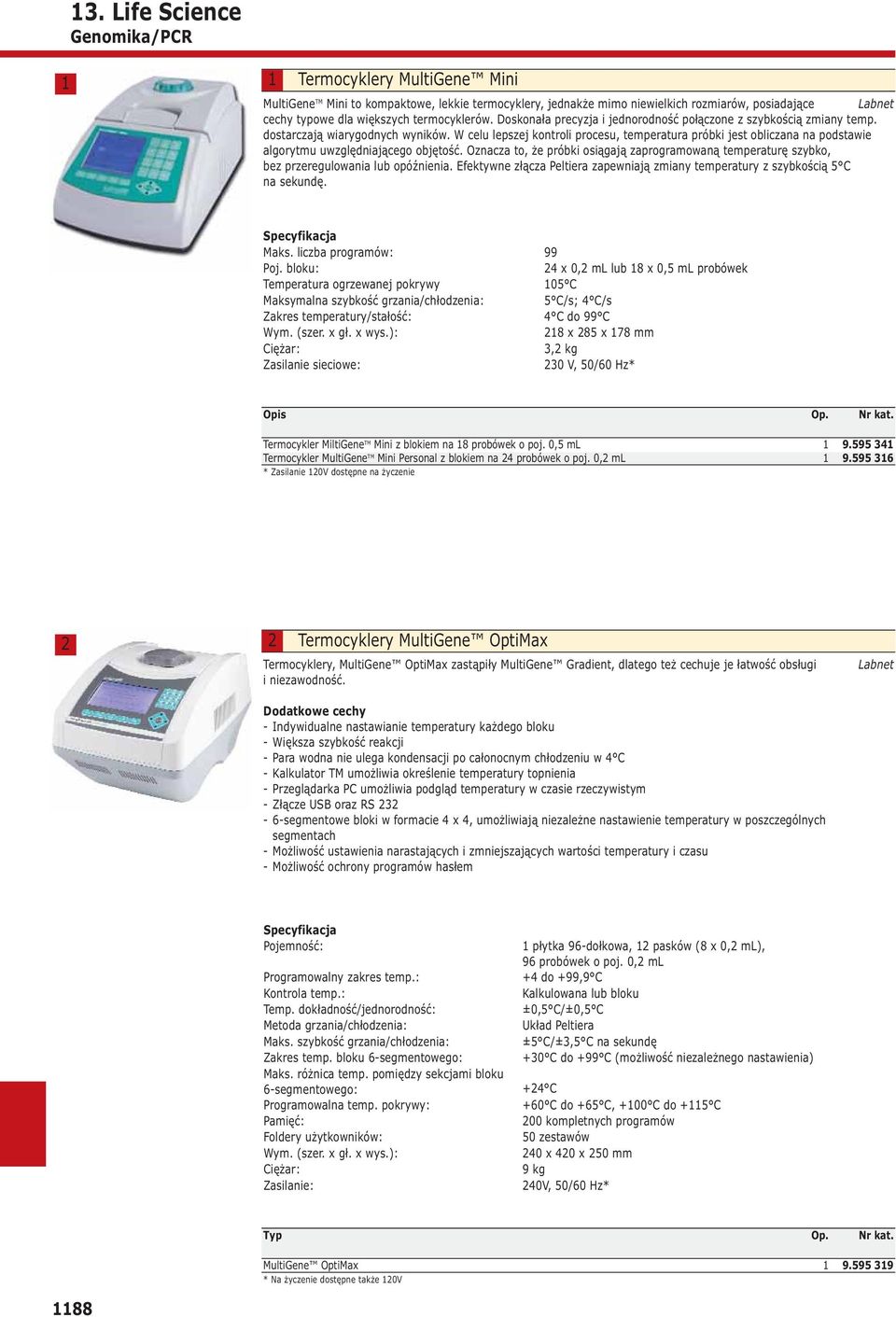 W celu lepszej kontroli procesu, temperatura próbki jest obliczana na podstawie algorytmu uwzględniającego objętość.