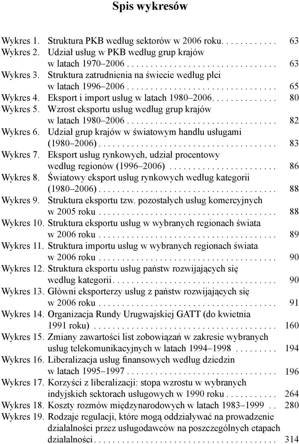 Wzrost eksportu usług według grup krajów w latach 1980 2006................................ 82 Wykres 6. Udział grup krajów w światowym handlu usługami (1980 2006)...................................... 83 Wykres 7.