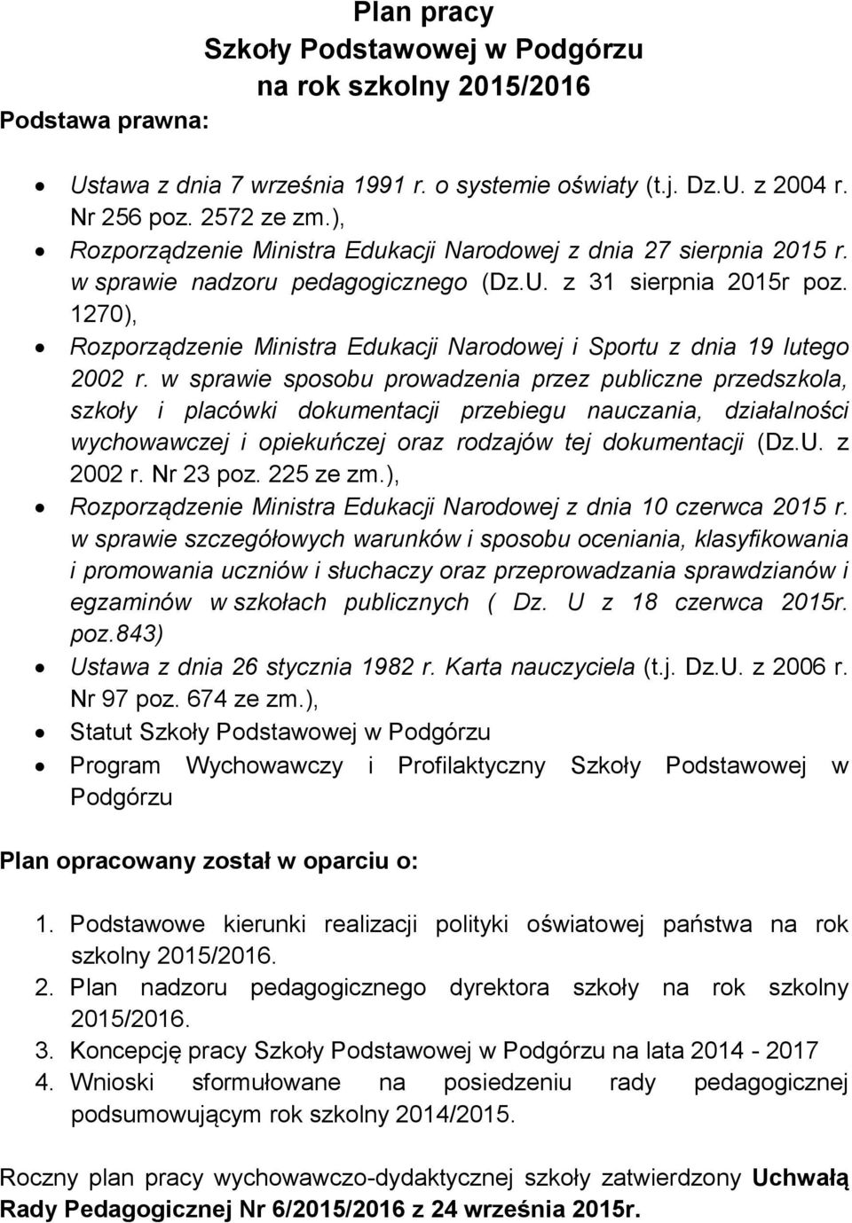 1270), Rozporządzenie Ministra Edukacji Narodowej i Sportu z dnia 19 lutego 2002 r.