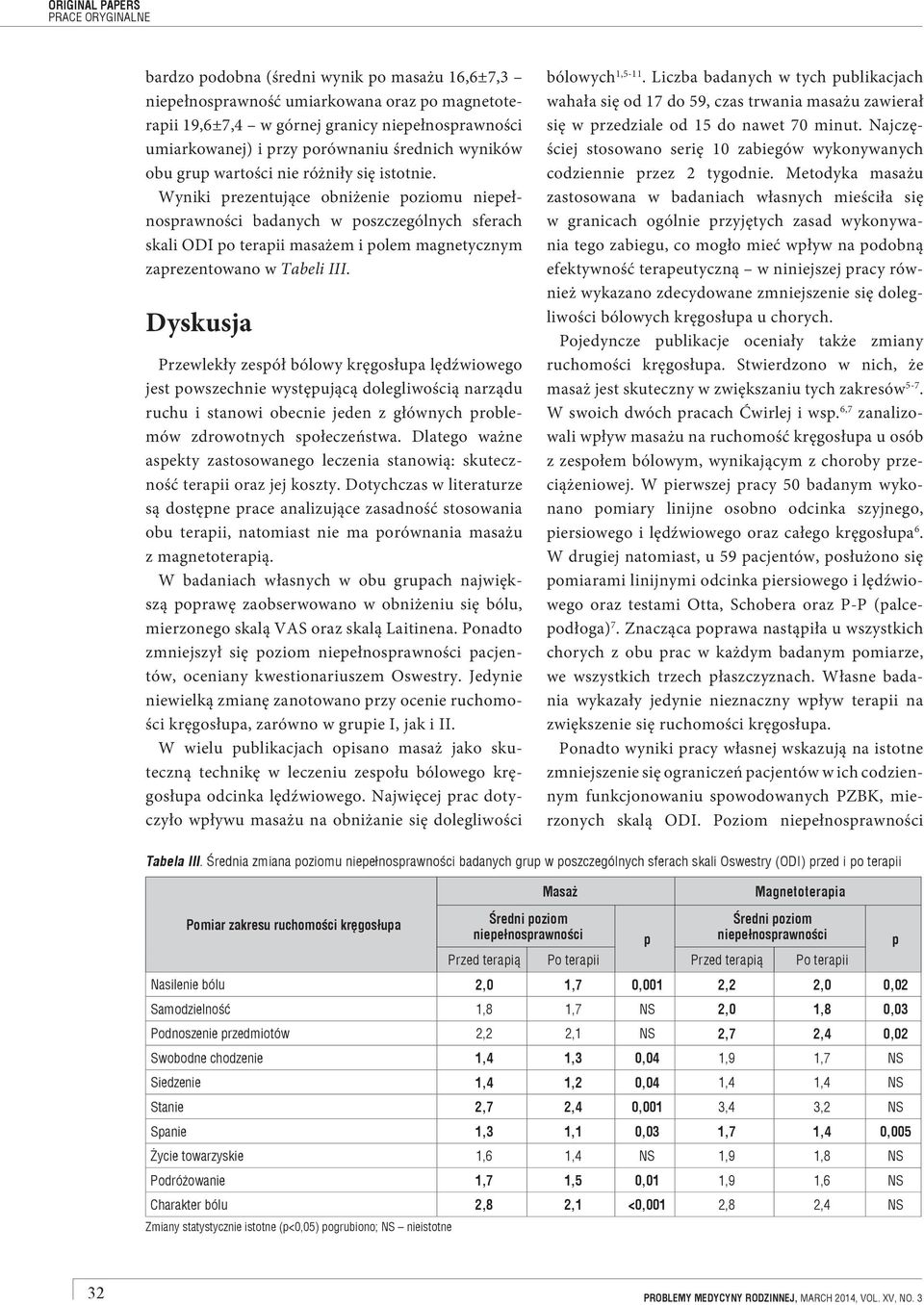 Dyskusja Przewlekły zesół bólowy kręgosłua lędźwiowego jest owszechnie wystęującą dolegliwością narządu ruchu i stanowi obecnie jeden z głównych roblemów zdrowotnych sołeczeństwa.