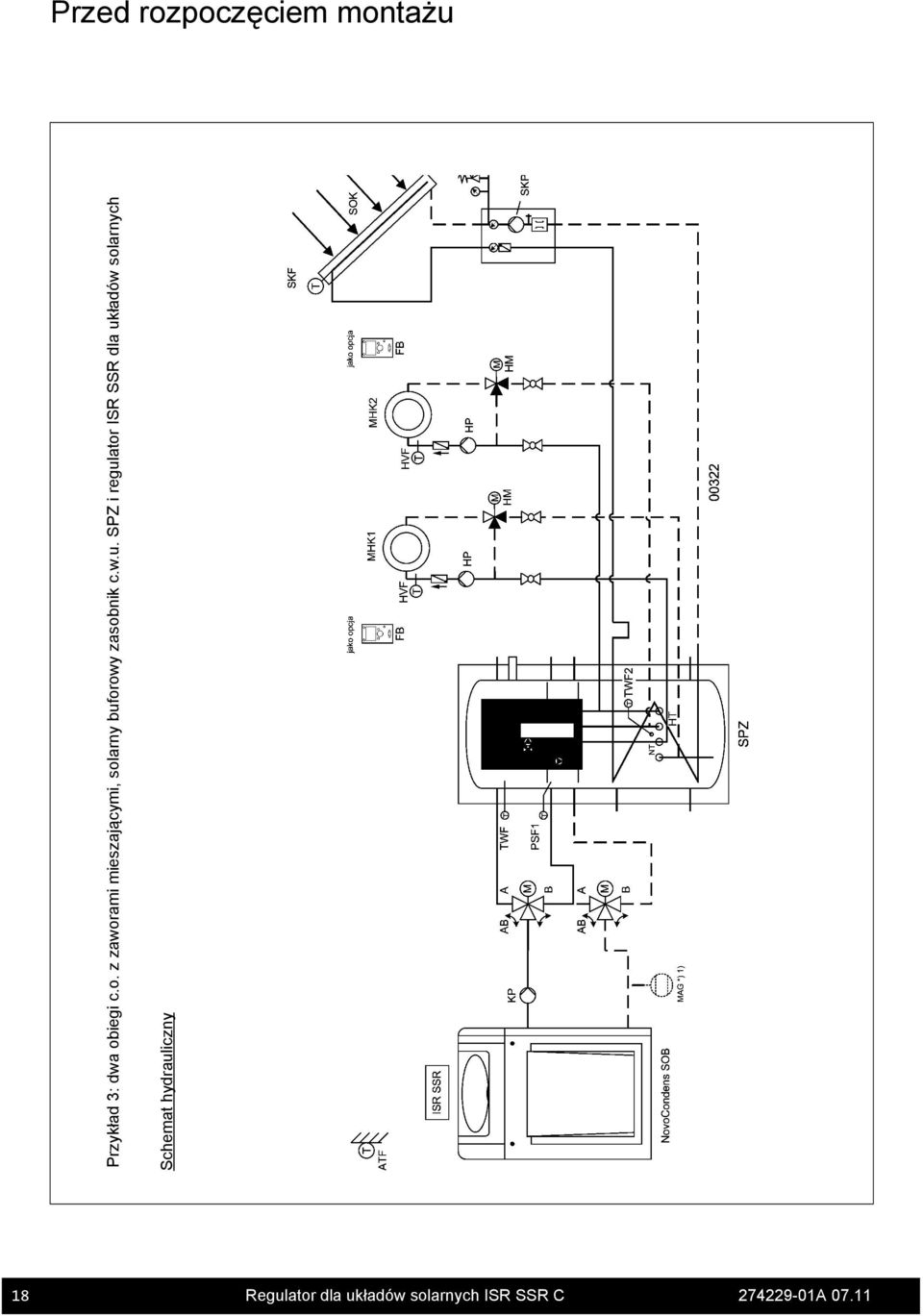 w.u. SPZ i regulator ISR SSR dla układów solarnych Schemat