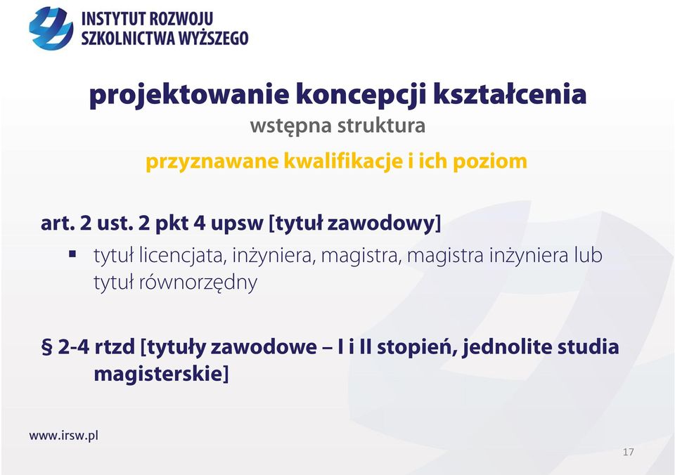 2 pkt 4 upsw [tytuł zawodowy] tytuł licencjata, inżyniera, magistra,