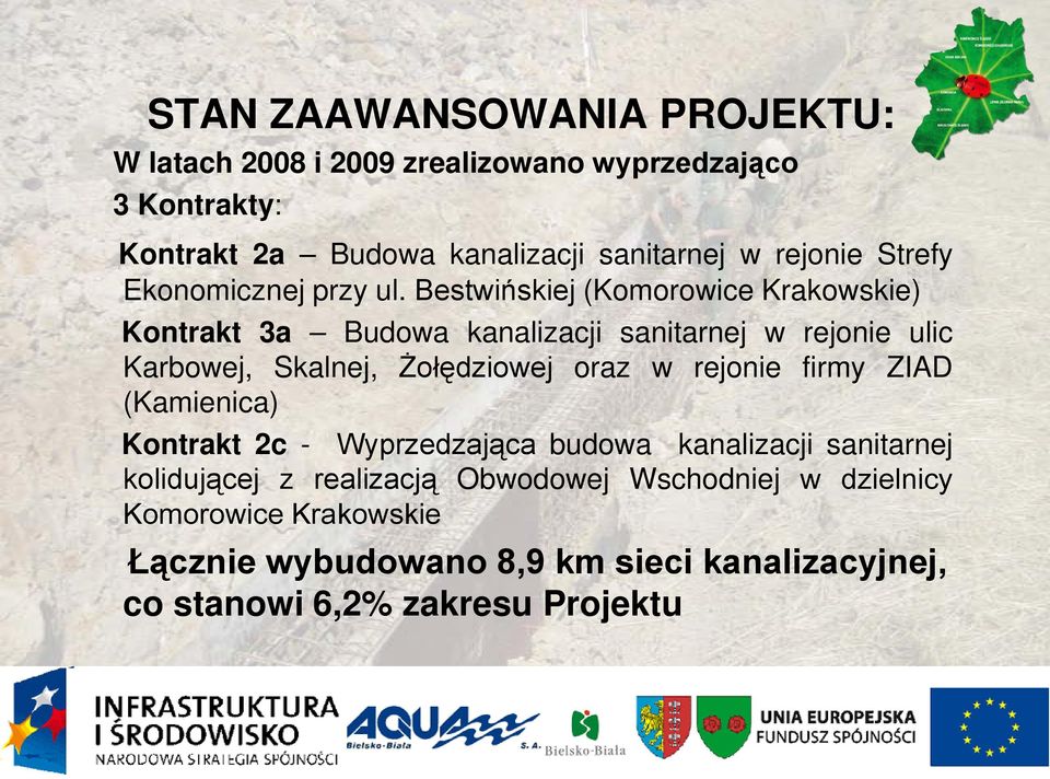 Bestwińskiej (Komorowice Krakowskie) Kontrakt 3a Budowa kanalizacji sanitarnej w rejonie ulic Karbowej, Skalnej, Żołędziowej oraz w