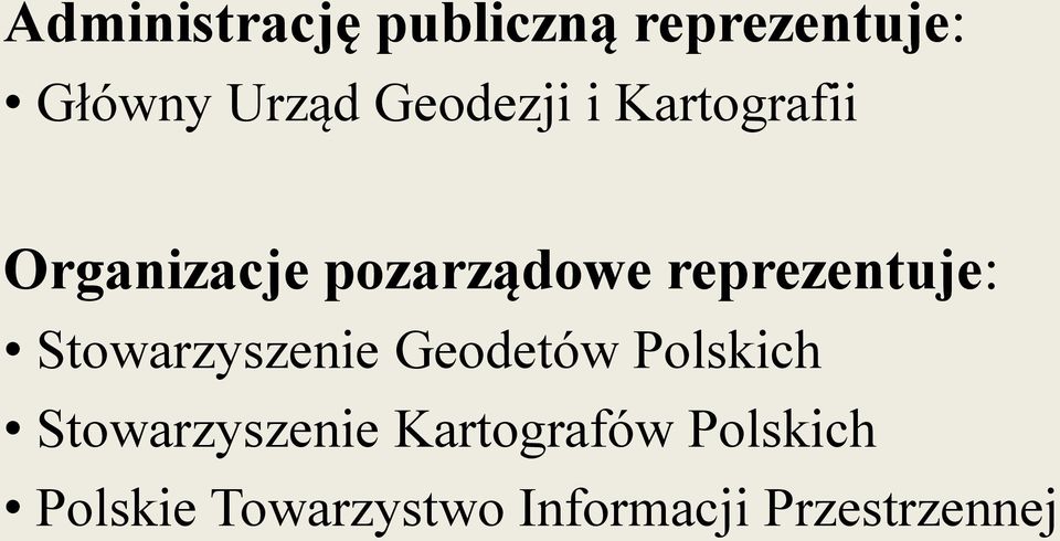 reprezentuje: Stowarzyszenie Geodetów Polskich