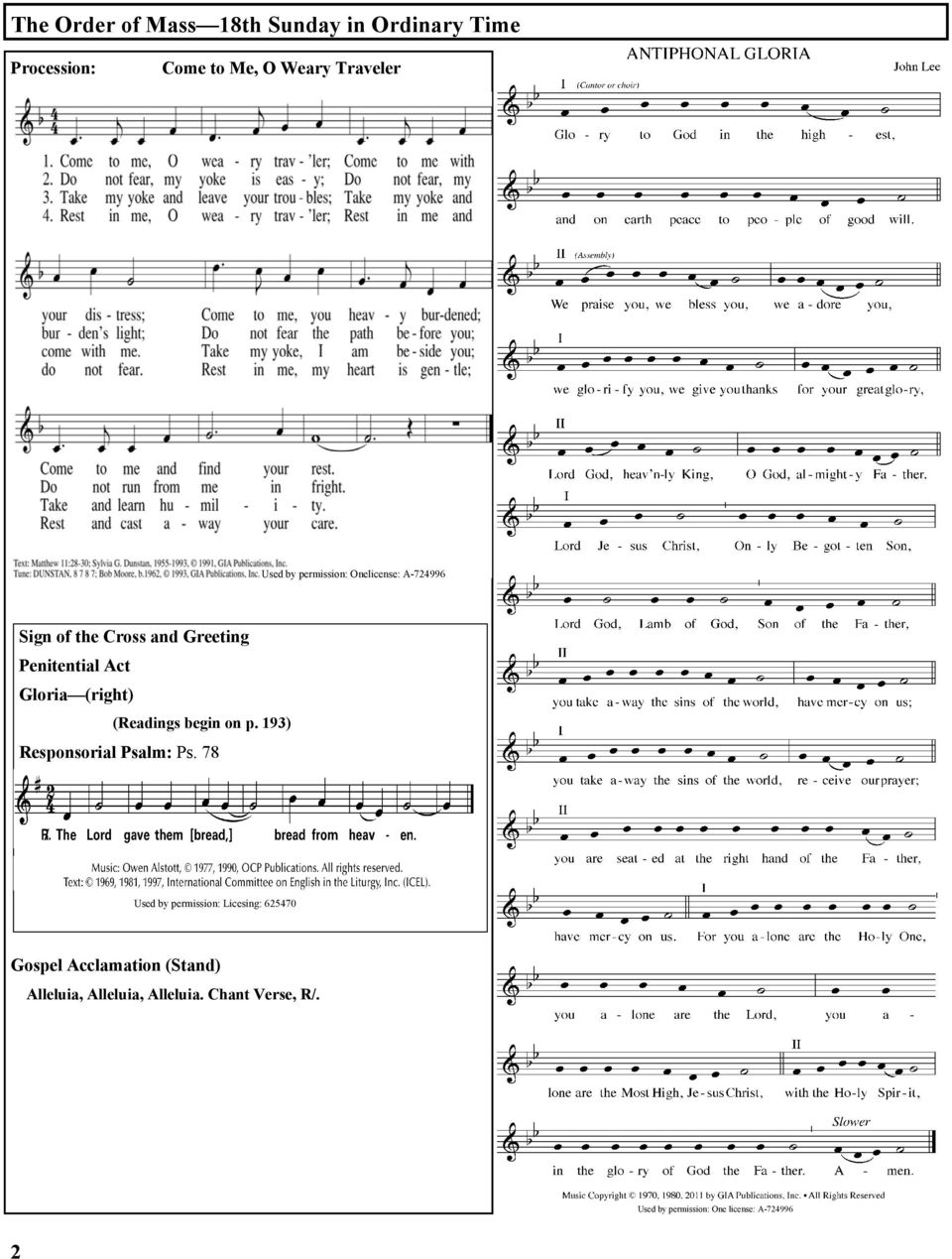 (Readings begin on p. 193) Responsorial Psalm: Ps.