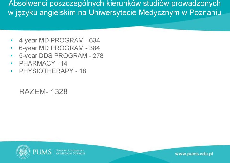 4-year MD PROGRAM - 634 6-year MD PROGRAM - 384 5-year