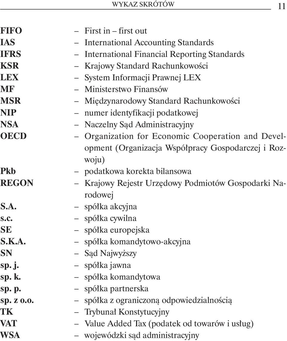 Międzynarodowy Standard Rachunkowości numer identyfikacji podatkowej Naczelny Sąd Administracyjny Organization for Economic Cooperation and Devel-.