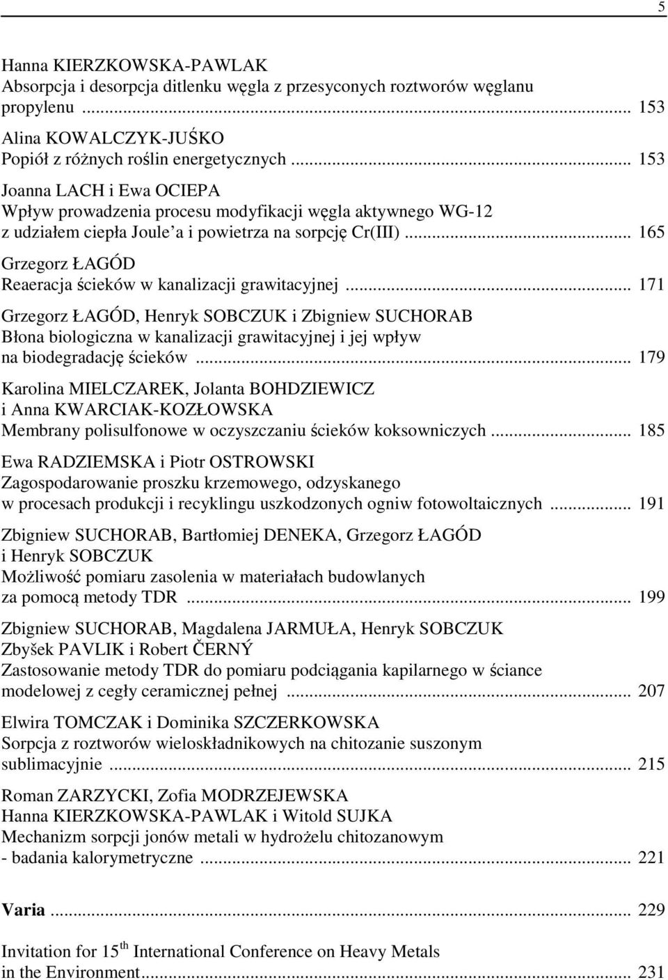 .. 165 Grzegorz ŁAGÓD Reaeracja ścieków w kanalizacji grawitacyjnej.