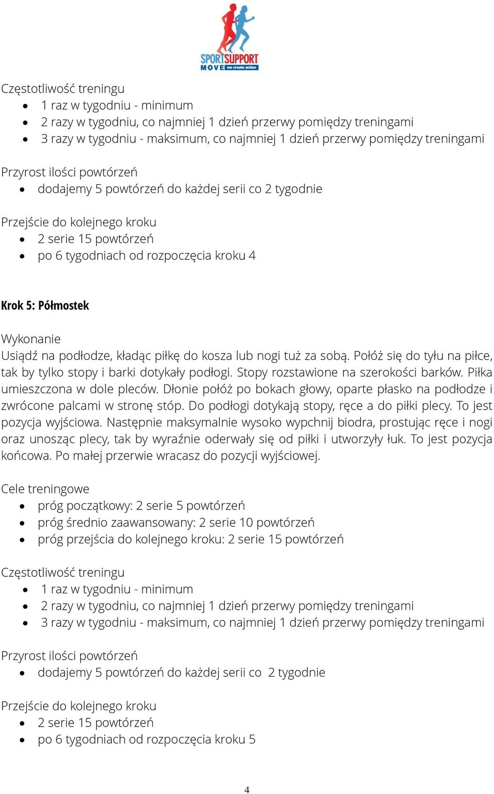 Dłonie połóż po bokach głowy, oparte płasko na podłodze i zwrócone palcami w stronę stóp. Do podłogi dotykają stopy, ręce a do piłki plecy. To jest pozycja wyjściowa.