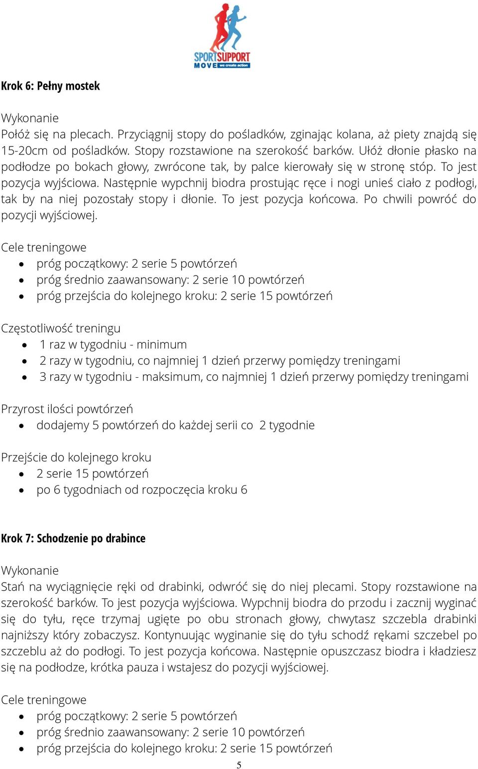 Następnie wypchnij biodra prostując ręce i nogi unieś ciało z podłogi, tak by na niej pozostały stopy i dłonie. To jest pozycja końcowa. Po chwili powróć do pozycji wyjściowej.