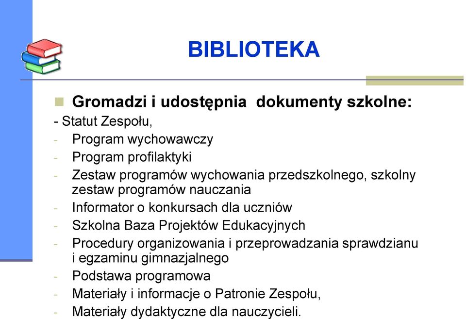 uczniów - Szkolna Baza Projektów Edukacyjnych - Procedury organizowania i przeprowadzania sprawdzianu i egzaminu