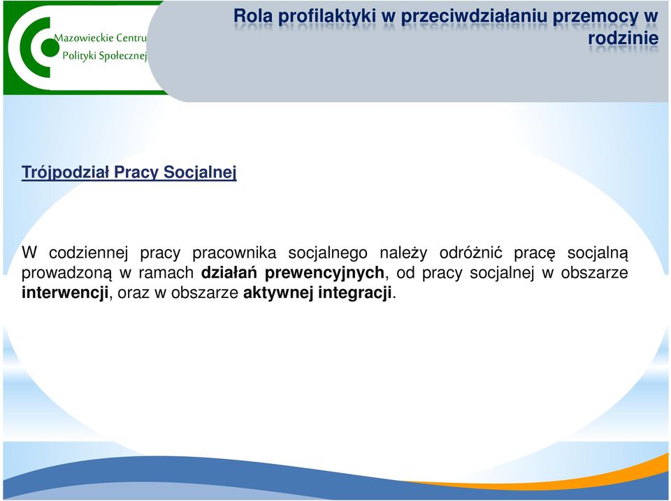 pracy pracownika socjalnego należy odróżnić pracę socjalną prowadzoną w ramach działań