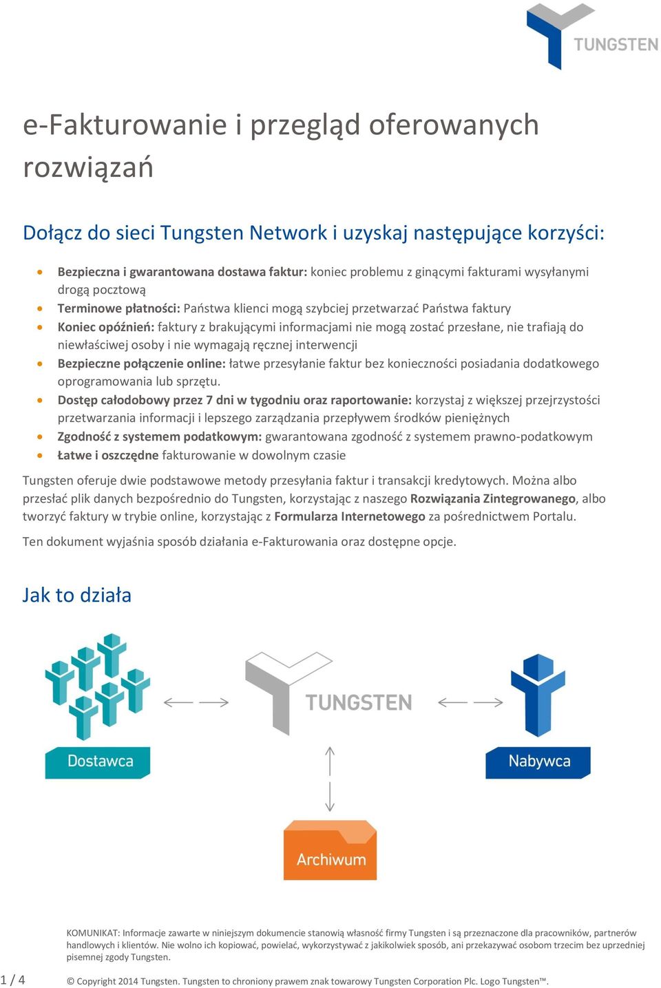 niewłaściwej osoby i nie wymagają ręcznej interwencji Bezpieczne połączenie online: łatwe przesyłanie faktur bez konieczności posiadania dodatkowego oprogramowania lub sprzętu.