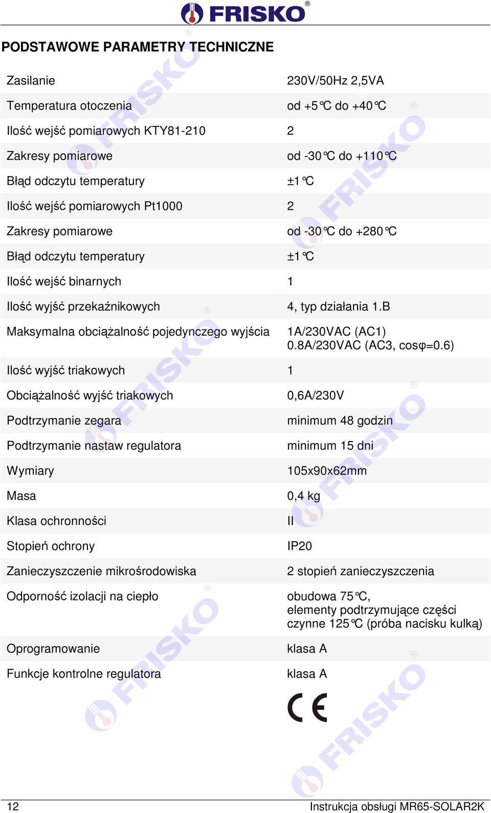 B Maksymalna obciążalność pojedynczego wyjścia 1A/230VAC (AC1) 0.8A/230VAC (AC3, cosφ=0.