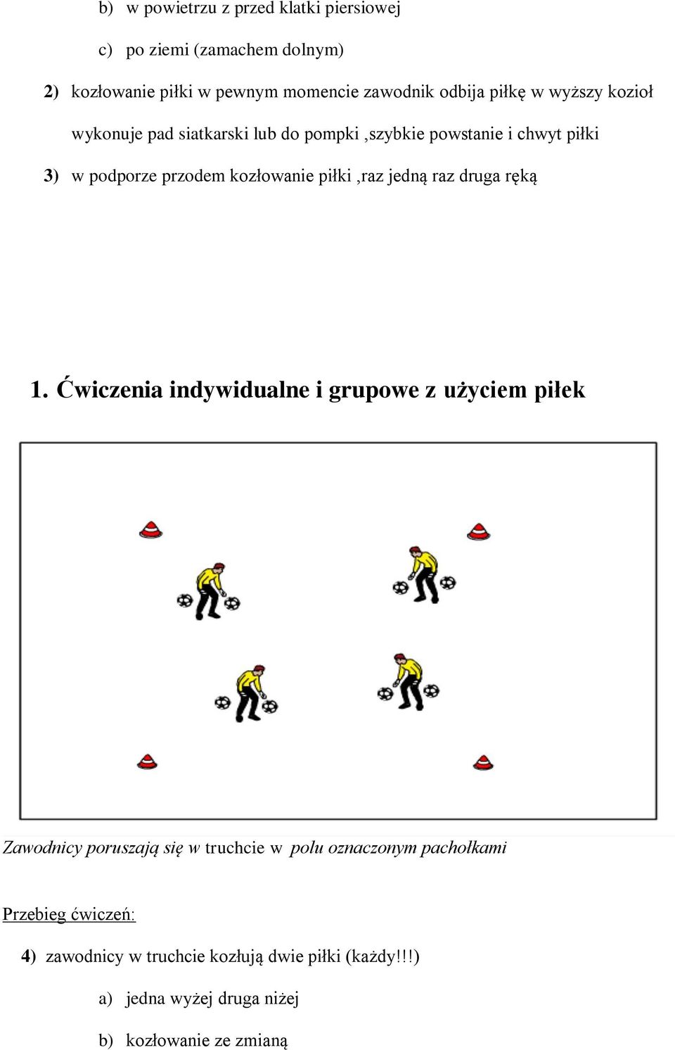 piłki,raz jedną raz druga ręką 1.