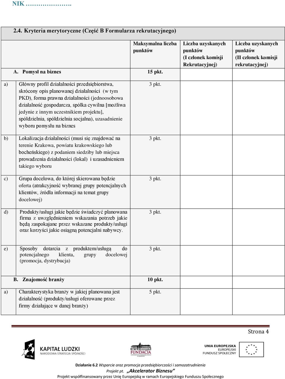 PKD), forma prawna działalności (jednoosobowa działalność gospodarcza, spółka cywilna [możliwa jedynie z innym uczestnikiem projektu], spółdzielnia, spółdzielnia socjalna), uzasadnienie wyboru