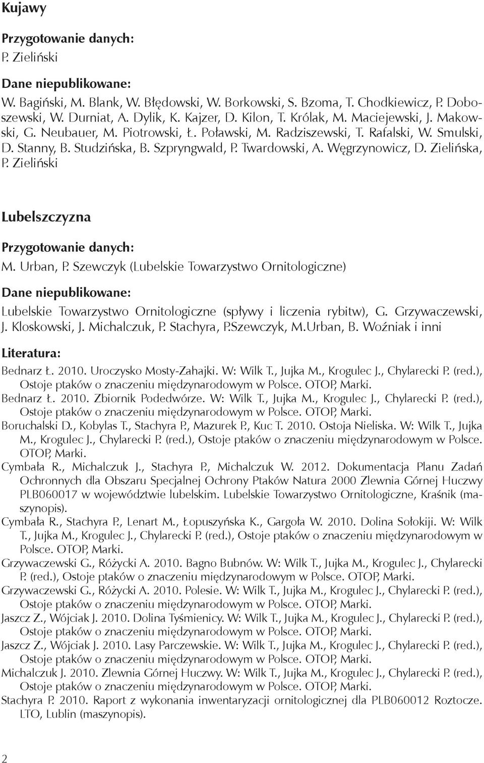 Urban, P. Szewczyk (Lubelskie Towarzystwo Ornitologiczne) Lubelskie Towarzystwo Ornitologiczne (spływy i liczenia rybitw), G. Grzywaczewski, J. Kloskowski, J. Michalczuk, P. Stachyra, P.Szewczyk, M.