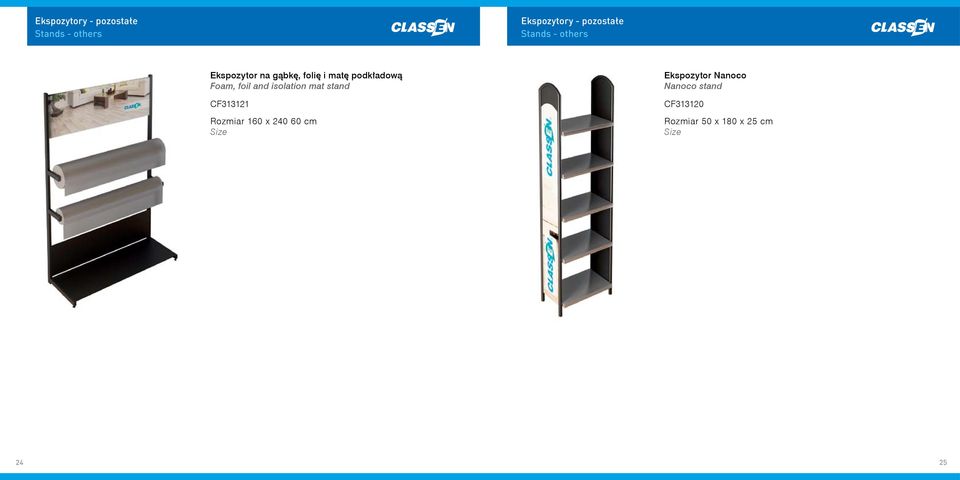 Foam, foil and isolation mat stand CF313121 Rozmiar 160 x 240 60