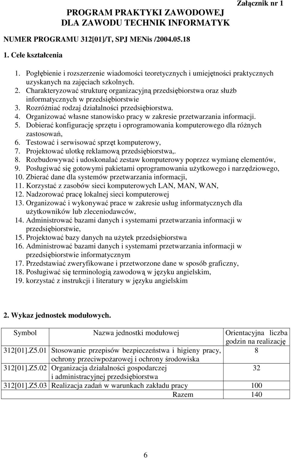 Charakteryzować strukturę organizacyjną przedsiębiorstwa oraz służb informatycznych w przedsiębiorstwie 3. Rozróżniać rodzaj działalności przedsiębiorstwa. 4.