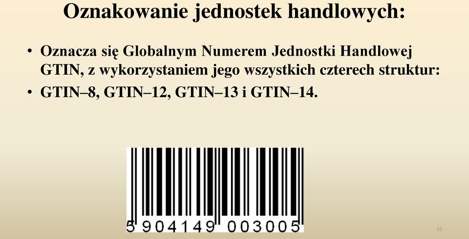 GTIN, z wykorzystaniem jego wszystkich