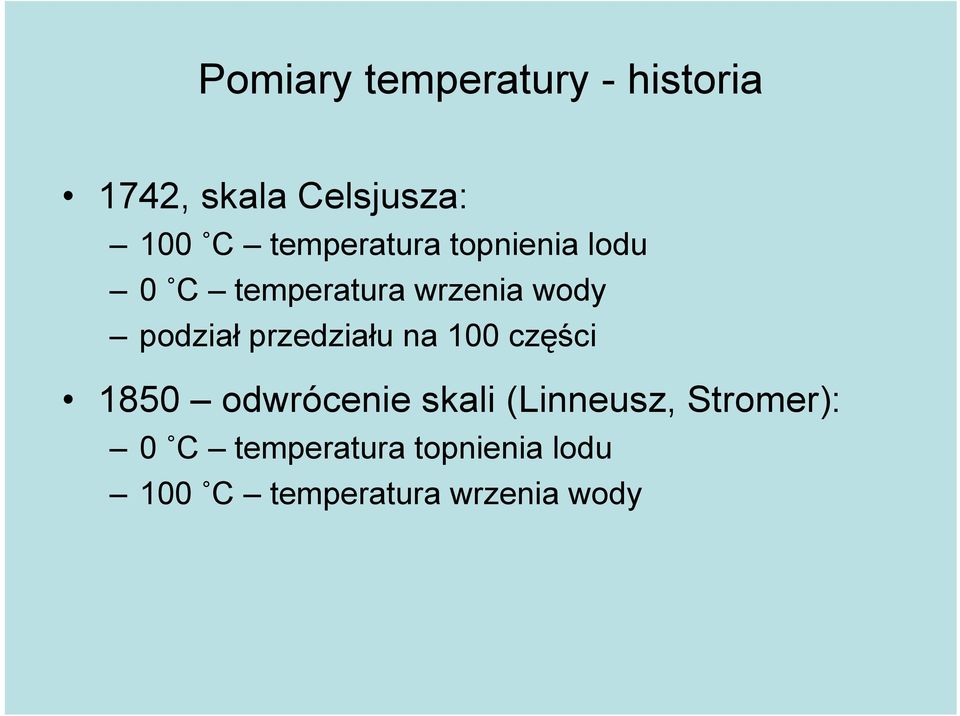 przedziału na 100 części 1850 odwrócenie skali (Linneusz,