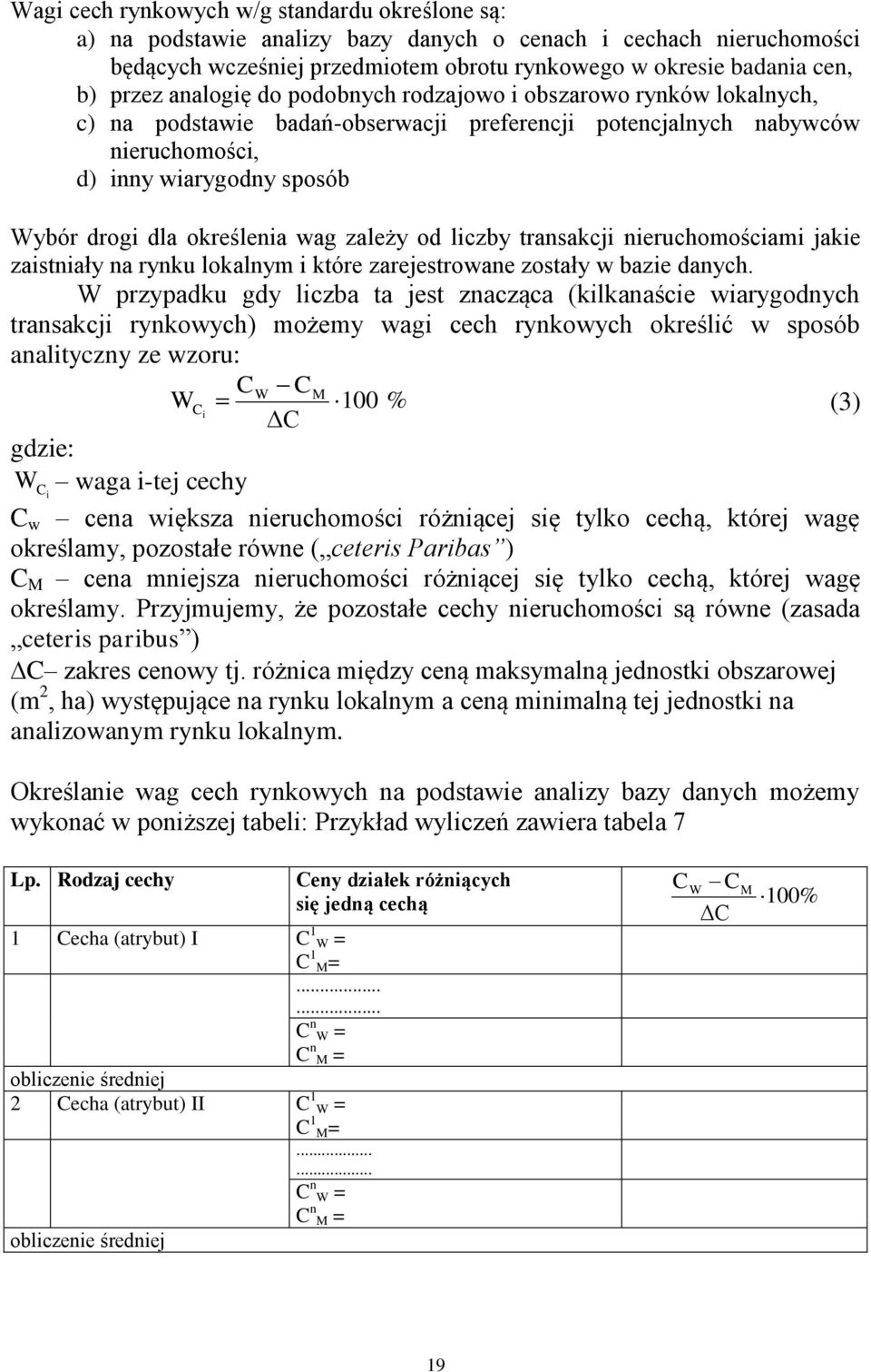 wag zależy od liczby transakcji nieruchomościami jakie zaistniały na rynku lokalnym i które zarejestrowane zostały w bazie danych.