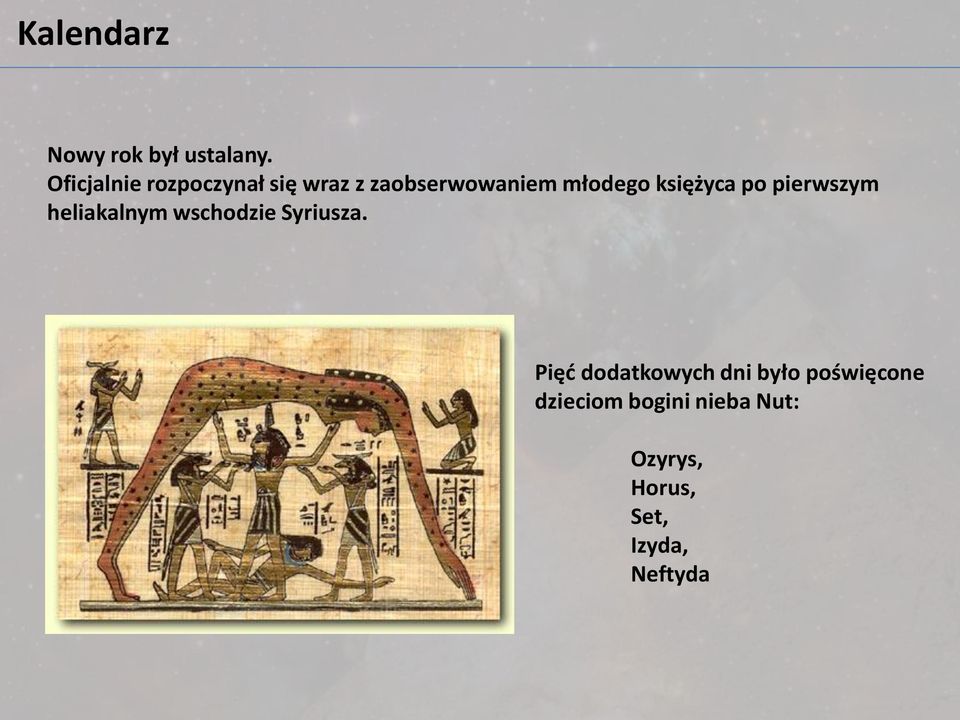 księżyca po pierwszym heliakalnym wschodzie Syriusza.