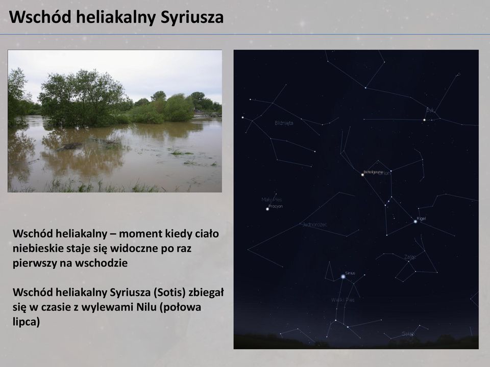 pierwszy na wschodzie Wschód heliakalny Syriusza