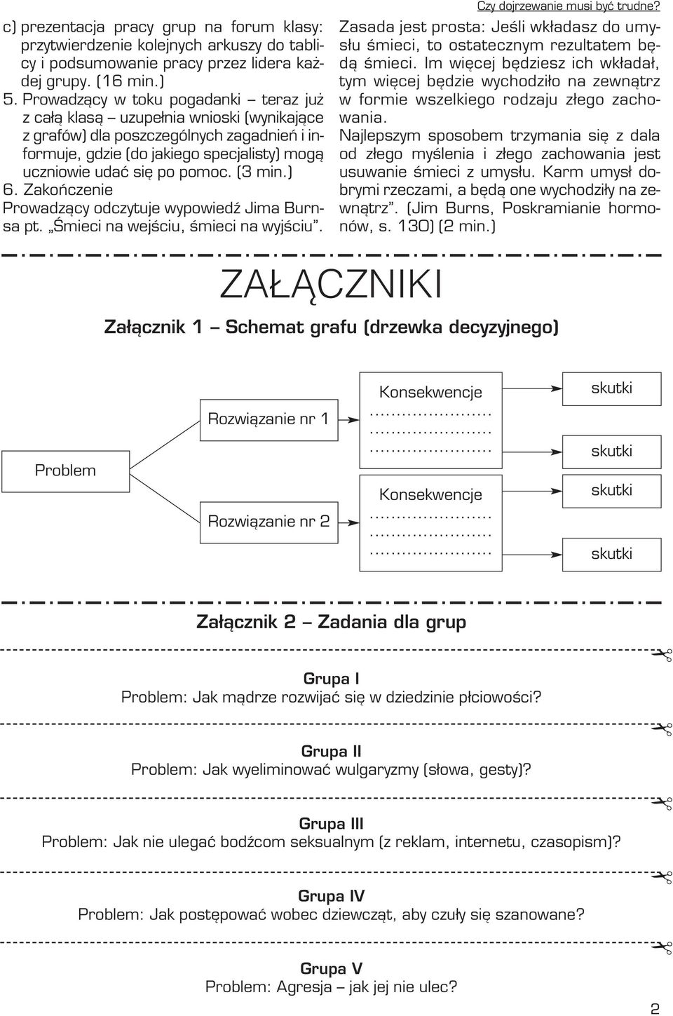 (3 min.) 6. Zakończenie Prowadzący odczytuje wypowiedź Jima Burn sa pt. Śmieci na wejściu, śmieci na wyjściu.