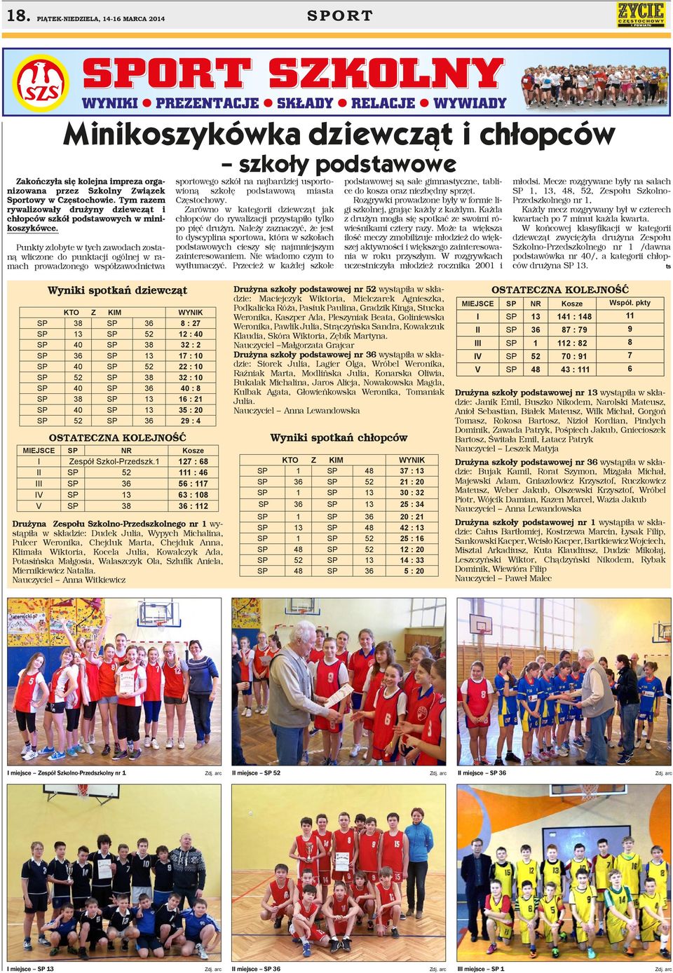 Punkty zdobyte w tych zawodach zostaną wliczone do punktacji ogólnej w ramach prowadzonego współzawodnictwa szkoły podstawowe sportowego szkół na najbardziej usportowioną szkołę podstawową miasta