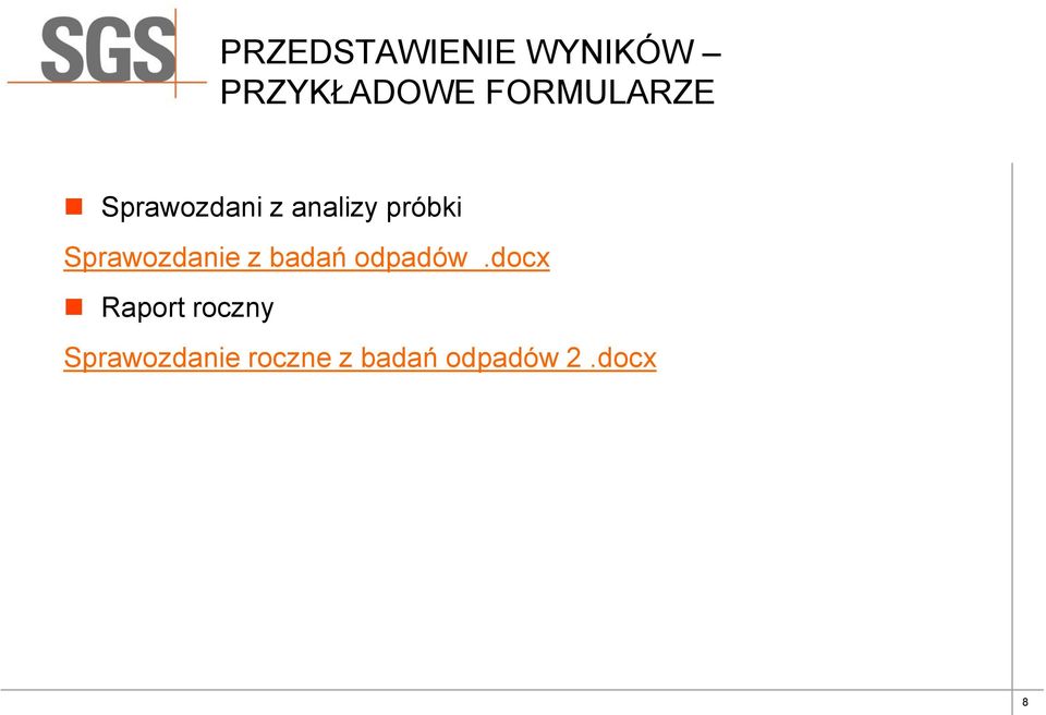 Sprawozdanie z badań odpadów.