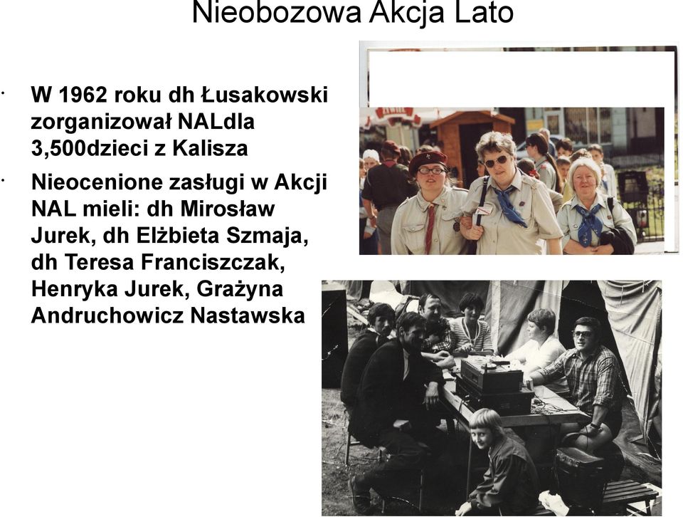 zasługi w Akcji NAL mieli: dh Mirosław Jurek, dh Elżbieta