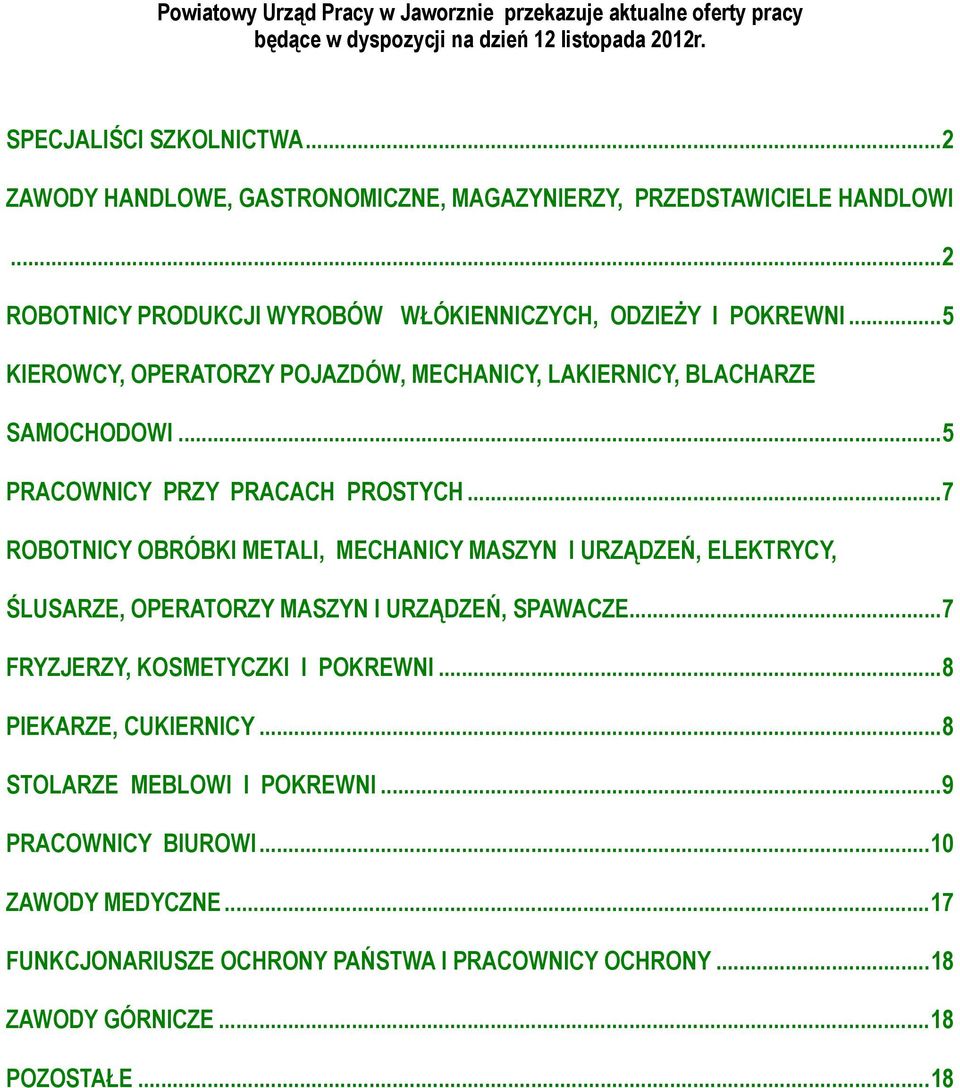 ..5 KIEROWCY, OPERATORZY POJAZDÓW, MECHANICY, LAKIERNICY, BLACHARZE SAMOCHODOWI...5 PRACOWNICY PRZY PRACACH PROSTYCH.